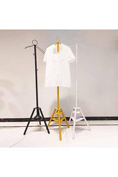 Generic Standing Metal Clothing Rack with Robe Hook 1.75m Gold