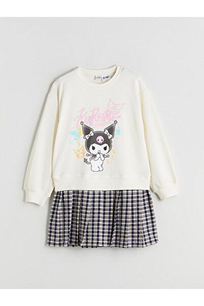 LC Waikiki Lasă-ne să șimbulim stilul tău |   Rochie pentru fetiță cu decolteu cu imprimeu Kuromi