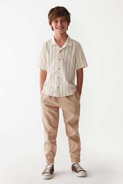 nk kids Boy's 8-14 Years Old Elastic Waist Jogger Pants 66318 Camel