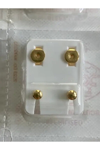 G.ÖNAL قرط طبي - مطلي بالذهب، مضاد للحساسية، ذو مسامير دائرية