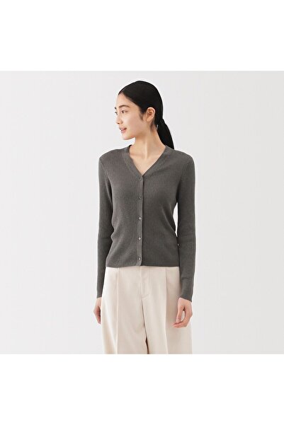 Muji Lyocell Blended V Neck Cardigan
