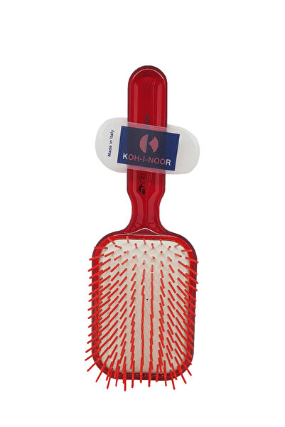 Koh-I-Noor Cosmetics Paleta pneumatica rosie cu peri cilindrici din plastic Koh-I-Noor 7105R