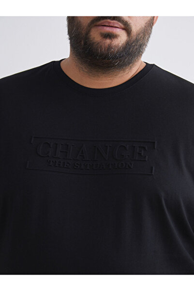 LC Waikiki Create Your Style from Uzg Store |   Large Size Embossed Printed Combed Cotton Men's T-Shirt