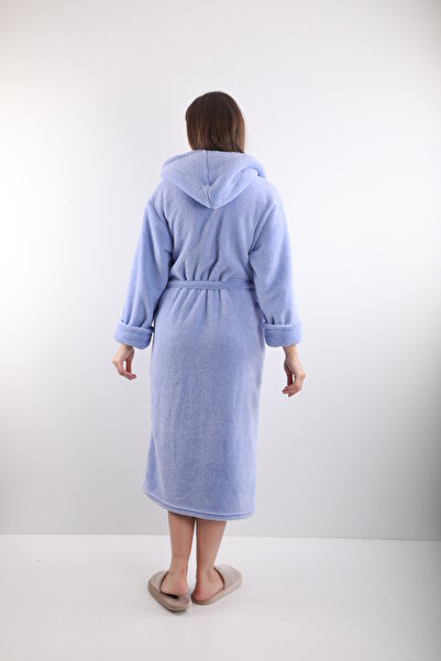 Wild Love %100 Bambu Kadın Kapüşonlu Nakışlı Sabahlık / Bornoz