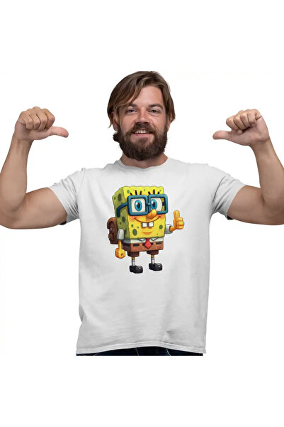 OEM Tricou Barbati Minecraft SpongeBob Nerd Sponge Bob Pantaloni Patrati