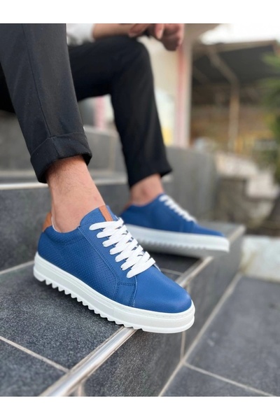 By Mop Kb-Dx2 Kuback Blue Leather Casual Men's Shoes