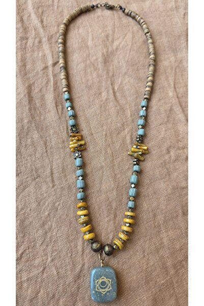 trendbysena قلادة شقرا الحجر الطبيعي