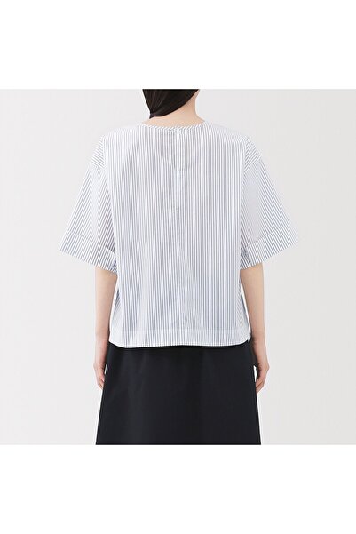 Muji Quick Dry Broadcloth 1/2 Sleeve Blouse