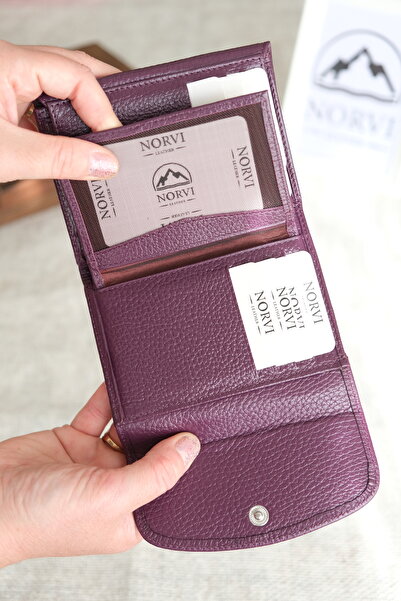 Norvi Leather Genuine Leather Small Women's Wallet with Coin and Plenty of Card Slots