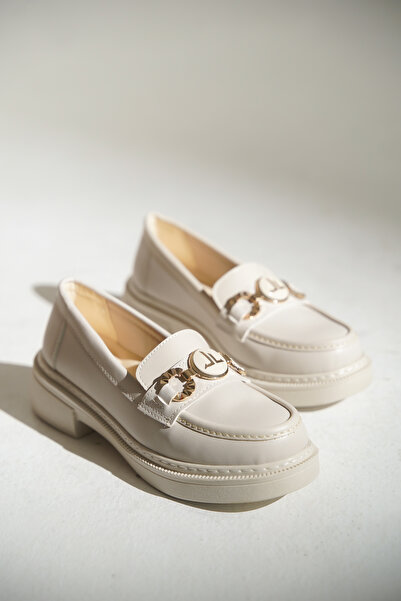 HVZ Exclusive Bej Kadın Loafer Günlük Rahat Ayakkabı , Okul, Kolej Lise Ayakkabısı Makosen