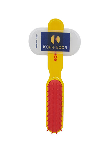 Koh-I-Noor Cosmetics Perie galbena cu peri cilindrici din plastic rezistenti ...