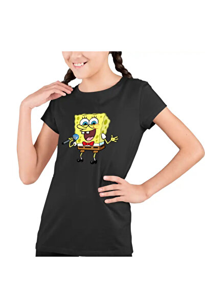 OEM Tricou Copii Fete Sponge Bob Canta Microfon Desen Animat SpongeBob