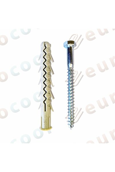 EUROCOOL Cutie cu șuruburi cu cap hexagonal și dibluri 12x100mm, 50 bucăți