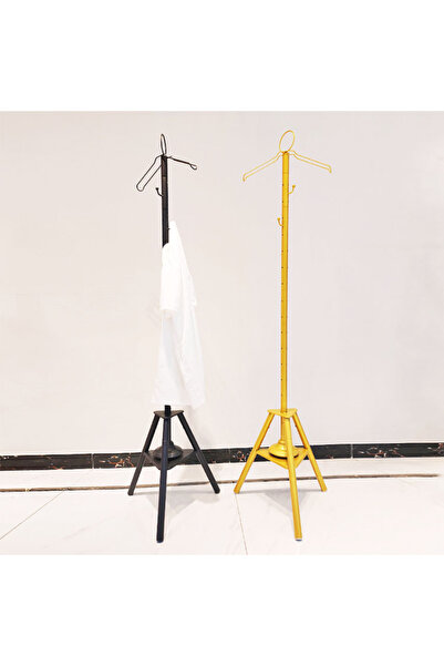 Generic Standing Metal Clothing Rack with Robe Hook 1.75m Gold