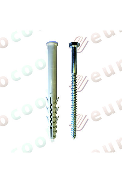 EUROCOOL Cutie de dibluri cu șuruburi cu cap hexagonal 12x140mm, 50 buc