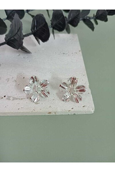 mos&more Silver Small Flower Women's Earrings