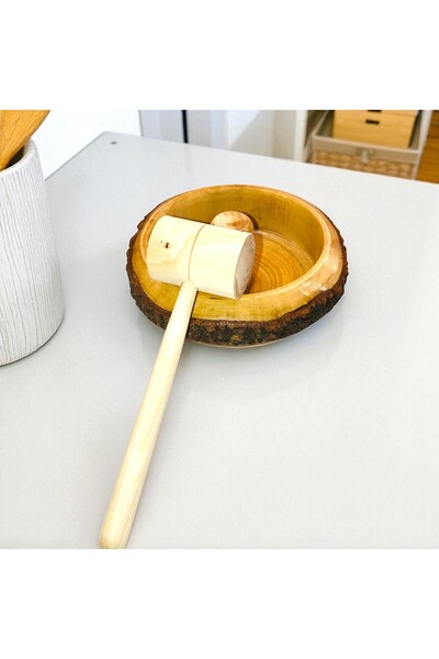 kılıç ahşap CNC & LAZER Walnut Cracker - Walnut Cracker with Plate - Wooden Walnut Cracker