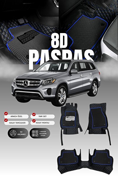 stiloto Mercedes GLS 350 / X166 (2015-2019) 8D Deri Havuzlu Oto Paspas | Tam ...