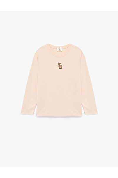 Koton Tricou din bumbac cu mânecă lungă și broderie