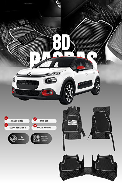 stiloto سجادة أرضية للسيارة من الجلد لسيتروين C3 (2020-2023) 8D |   حماية كام...