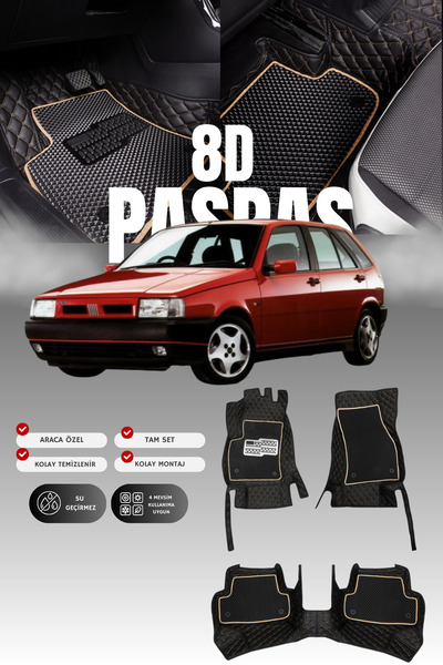 stiloto Fiat Tipo (1988-1995) 8D Deri Havuzlu Oto Paspas | Tam Koruma,Araca Ö...