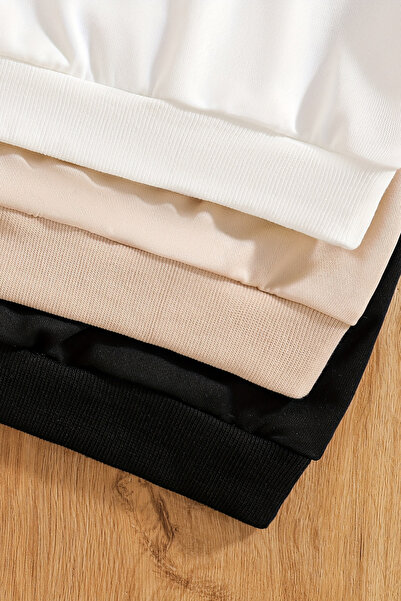 MYADA İlkbahar Temalı 3'lü Premium Bisiklet Yaka Sweatshirt 24499