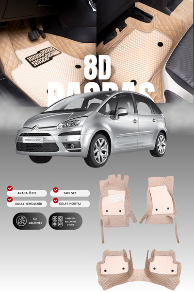 stiloto سجادة أرضية للسيارة من الجلد لسيتروين سي4 بيكاسو (2006-2013) 8D |   ح...