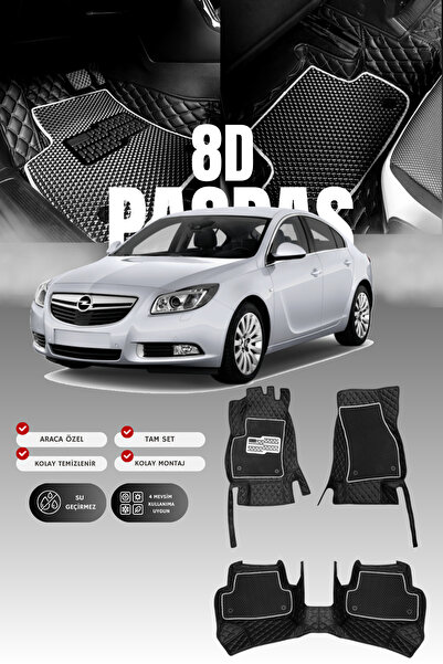 stiloto Opel İnsignia (2008-2017) 8D Deri Havuzlu Oto Paspas | Tam Koruma,Ara...
