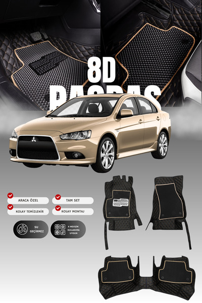 stiloto دواسة سيارة جلدية لميتسوبيشي لانسر (2010-2015) 8D |   حماية كاملة، مخ...