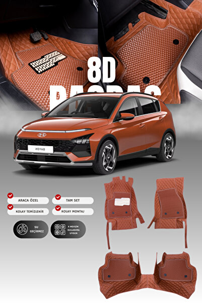 stiloto Hyundai Bayon (2021 ve sonrası) 8D Deri Havuzlu Oto Paspas | Tam Koru...