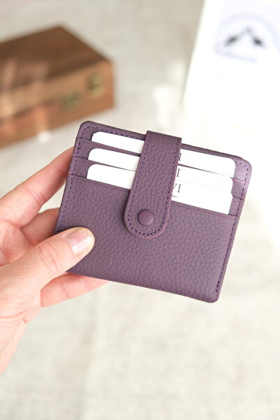 Norvi Leather Multi-Compartment Horizontal Genuine Leather Wallet with Snap Fasteners