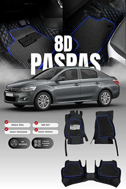 stiloto سجادة أرضية جلدية للسيارة سيتروين سي-إليزيه (2012-2023) 8D |   حماية ...