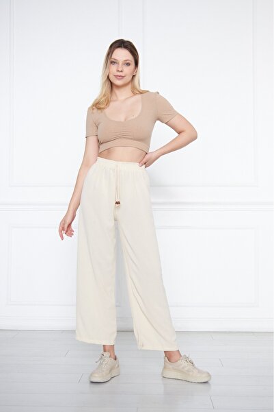 comstar Women's Aerobin Wide Leg Palazzo Pants with Elastic Waist