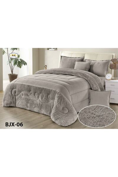 MİNG Lİ Winter bedspread for two people, velvet face, rabbit fur face, 6 pieces, king size, 230*250