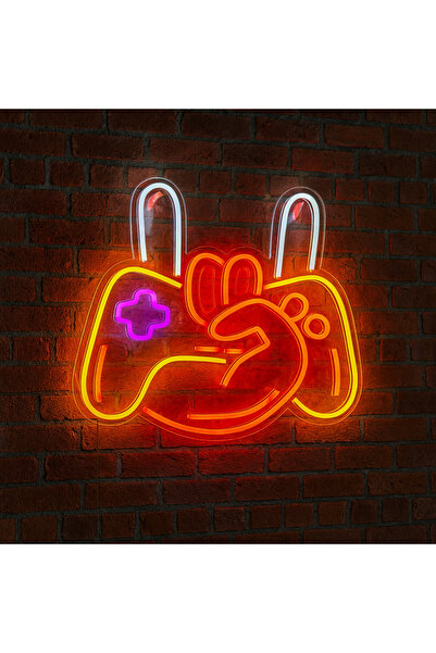 BuzzDesigns E-Spor & Gaming Neon Tabela – Joystick Tasarımı - Playstation Tas...