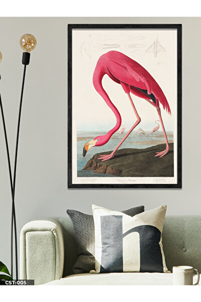 CeSht Flamingo jednodijelna crna slika u drvenom okviru