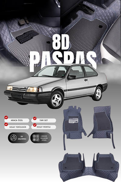 stiloto Fiat Tempra (1991-1999) 8D Deri Havuzlu Oto Paspas | Tam Koruma,Araca...