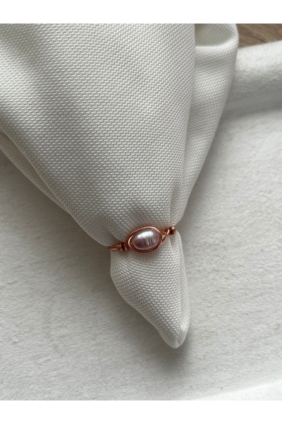 Pel Design Real Purple Pearl Copper Color Wire Ring Handmade