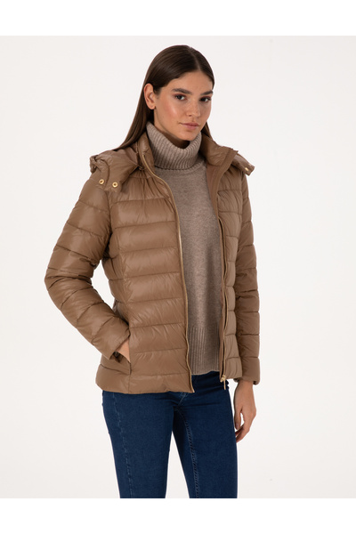 Pierre Cardin Camel Removable Hooded Coat 50314169-Vr015