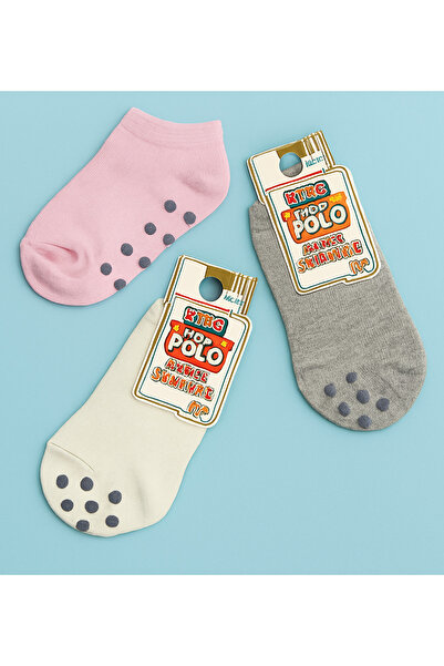 BB Girl's Tiny Steps Safe – Combed Cotton Non-Slip Children's Socks