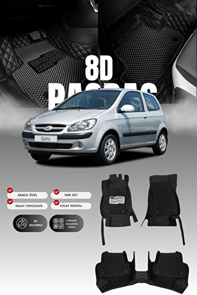 stiloto Hyundai Getz (2002-2011) 8D Deri Havuzlu Oto Paspas | Tam Koruma,Arac...