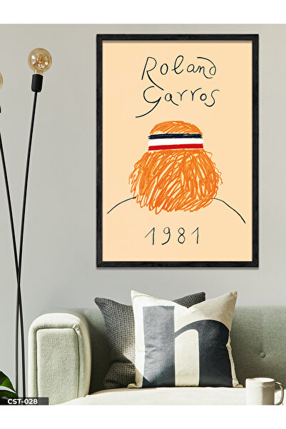 CeSht 1981 Roland Garros Jednodijelna crna slika u drvenom okviru