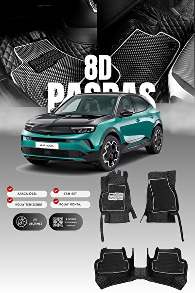 stiloto Opel Mokka Benzinli (2021 ve sonrası) 8D Deri Havuzlu Oto Paspas | Ta...