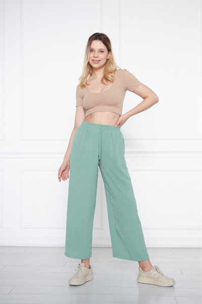 comstar Women's Aerobin Wide-Leg Palazzo Pants with Elastic Waist