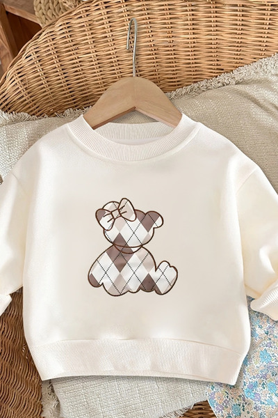 MYADA Teddy Bear Printed 3 Thread Premium Crew Neck Sweatshirt 24513