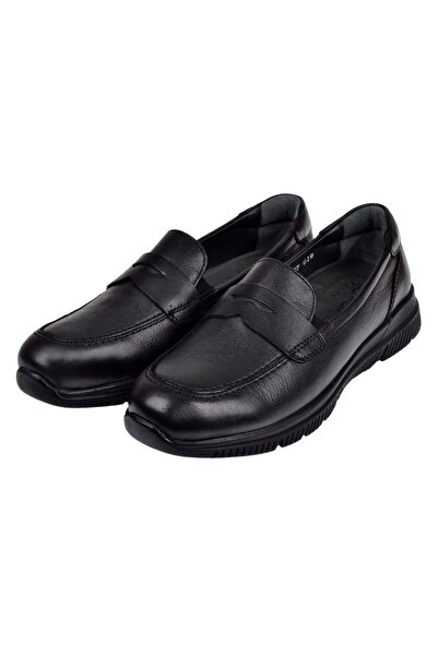 Forelli Genuine Leather Comfort Moccasin Women's Shoes For-Gola Black