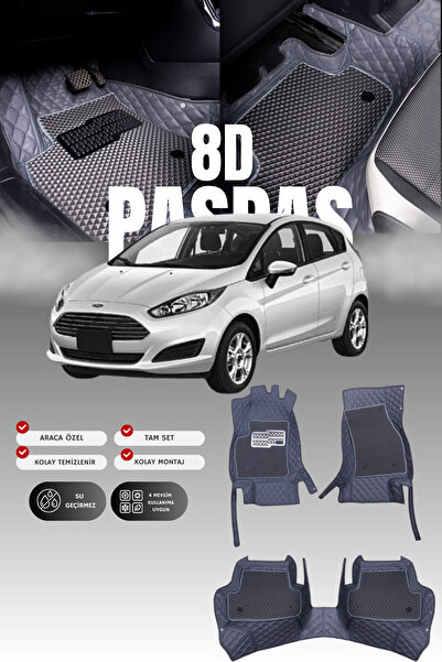 stiloto فرشة أرضية جلدية للسيارة فورد فييستا (2010-2016) 8D |   حماية كاملة، ...