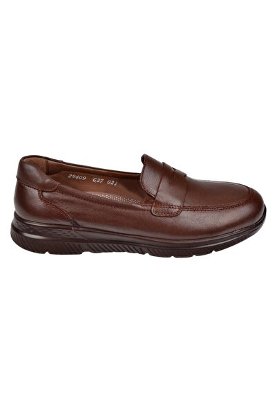 Forelli Genuine Leather Comfort Loafer Women's Shoes For-Gola Taba