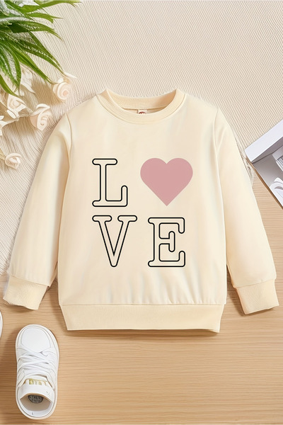 MYADA Love Printed 3 Thread Premium Crew Neck Sweatshirt 24491