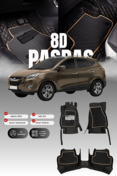 stiloto Hyundai İX35 (2009-2015) 8D Deri Havuzlu Oto Paspas | Tam Koruma,Arac...